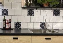 Kakeldekor Marocko Svart/Vit 15 x 15 cm 10-pack